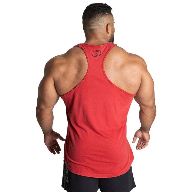 Gasp Skull T-back, Acid Washed, Red