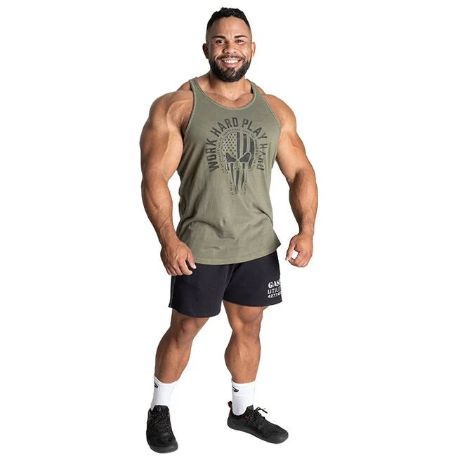 Gasp Skull T-back, Acid Washed, Green