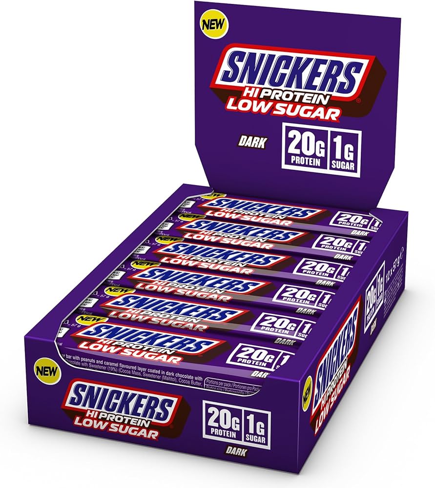 Snickers Dark Low Sugar High Protein Dark Chocolate (12x57g)